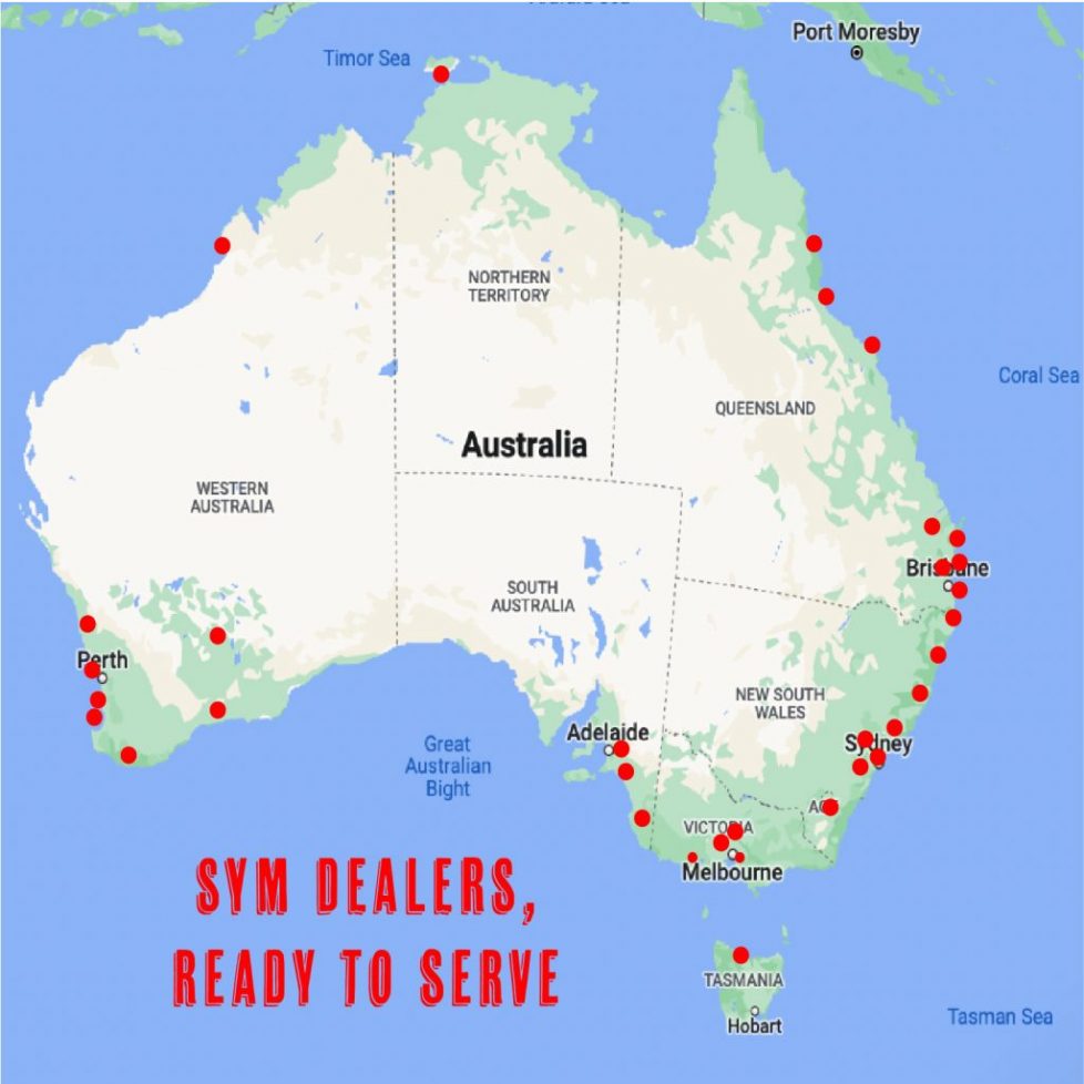 Map of Australia showing locations of our dealers